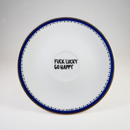 Obiecte decorative - Farfurie vintage pentru perete "Go happy"