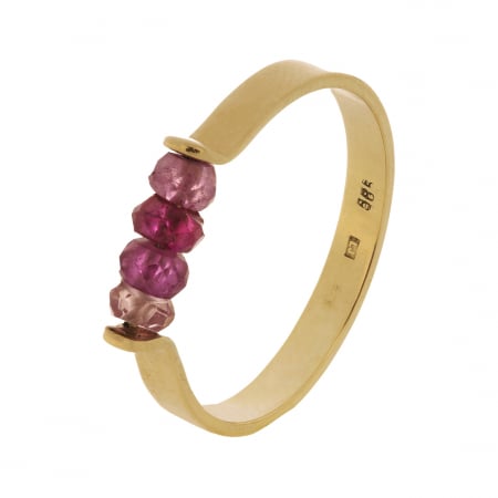 Inele - Inel aur Pink Sapphires