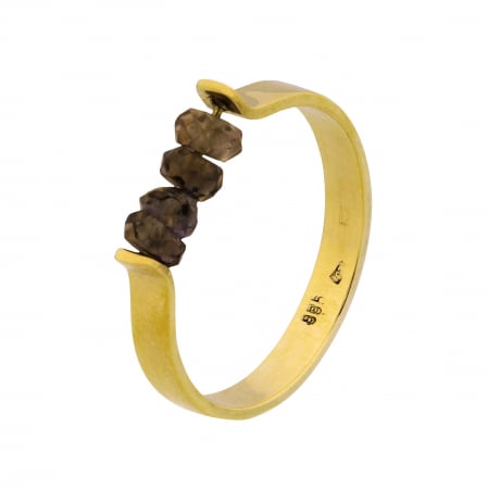 Inele - Inel aur Smokey Sapphires