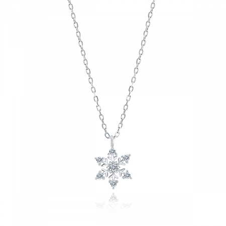 Coliere si lanturi - Colier argint Silver Zirconia Snowflake