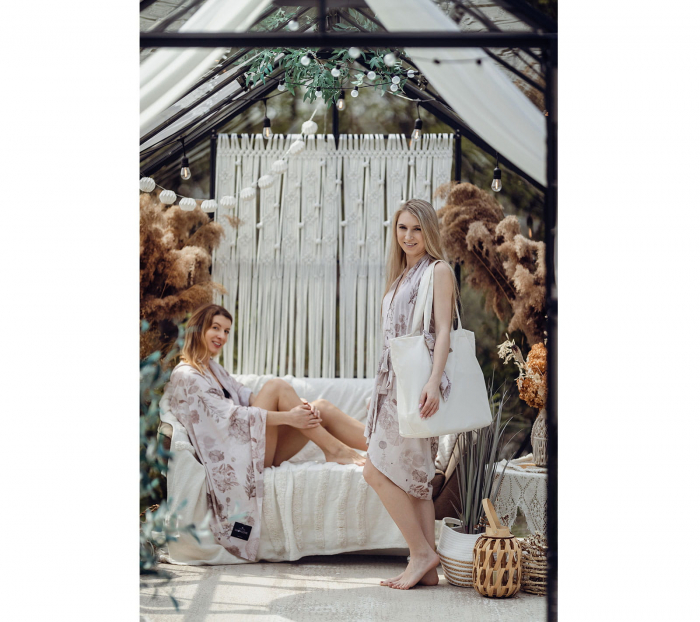 Kimono bambus Short Beige Garden Lullalove [3]