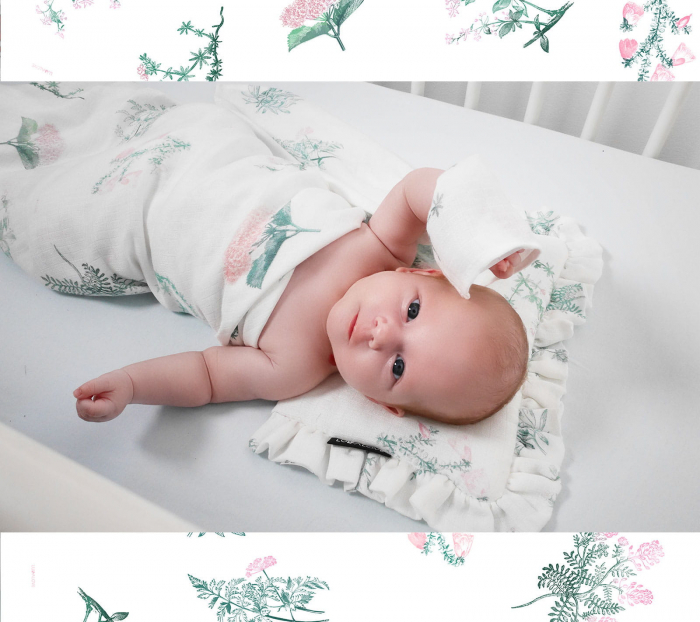 Muselina Bambus si Bumbac Pink Herbs [2]