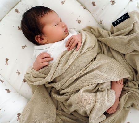 Paturica Bebelus Bambus 100% - 80x100cm - Bunny Beige [3]