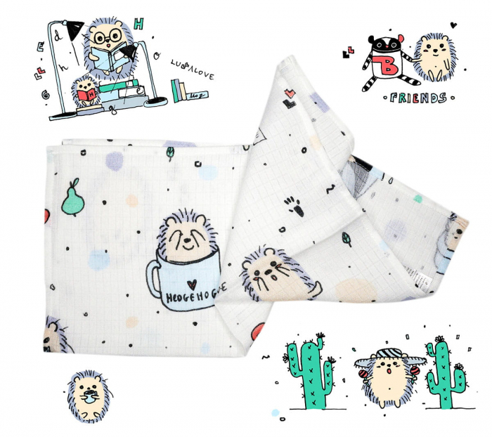 Set Perie Bebelusi (Light) + Mini Muselina Aricii Blu [3]