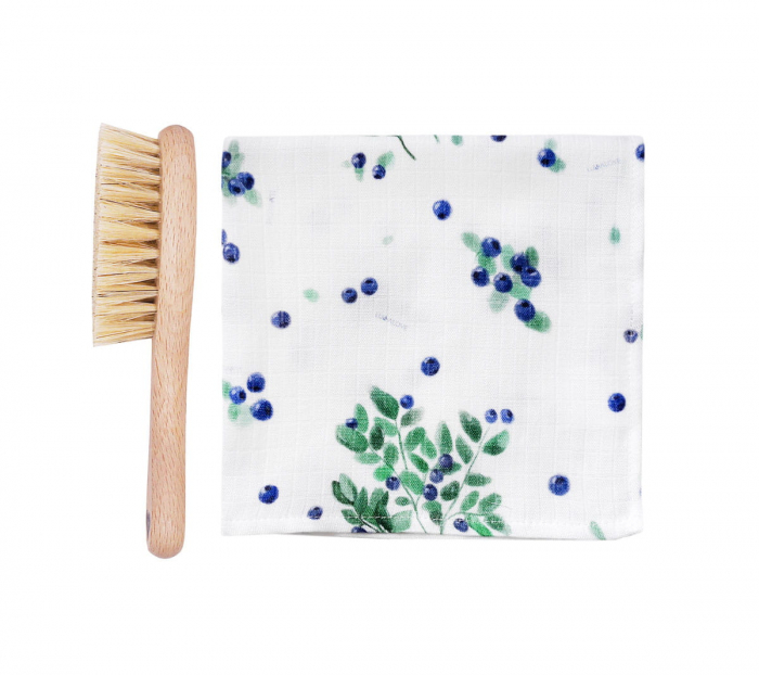 Set Perie Bebelusi (Medium) + Mini Muselina Blueberries [1]