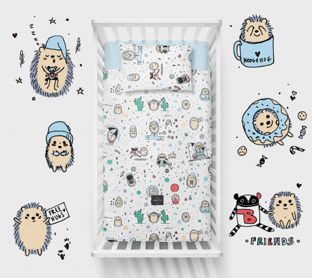 Asternuturi Patut - Husa pilota si fata de perna Aricii Blu