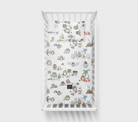 Asternuturi Patut - Husa pilota si fata de perna Aricii Aventurieri