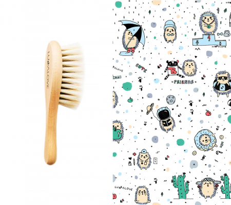 Museline - Set Perie Bebelusi (Light) + Mini Muselina Aricii Blu