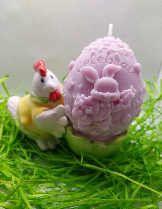 Lumânare decorativă în formă de ou pentru Paste, "Celebrate", lilac [2]