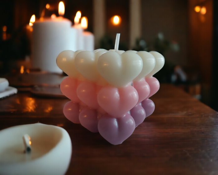 Lumânare decorativă - Bubble Heart - tricolor [3]