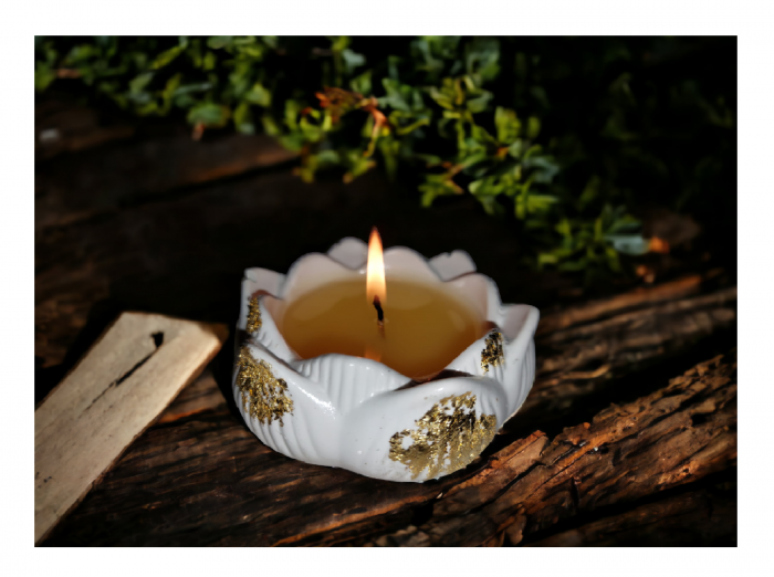 Lumânare parfumată în vas ceramic "Floare de Lotus" [5]