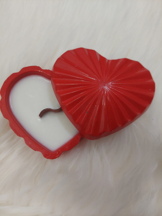 Lumânare parfumată în vas ceramic "Inimă”, French Vanilla [3]