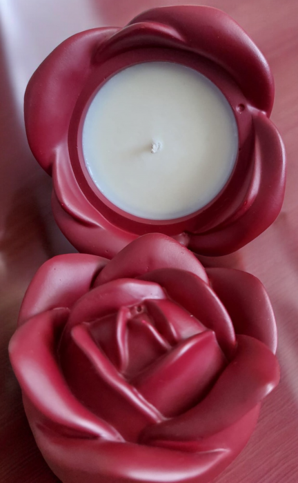Lumânare parfumată "J'Adore", în vas ceramic, model TRANDAFIR [6]