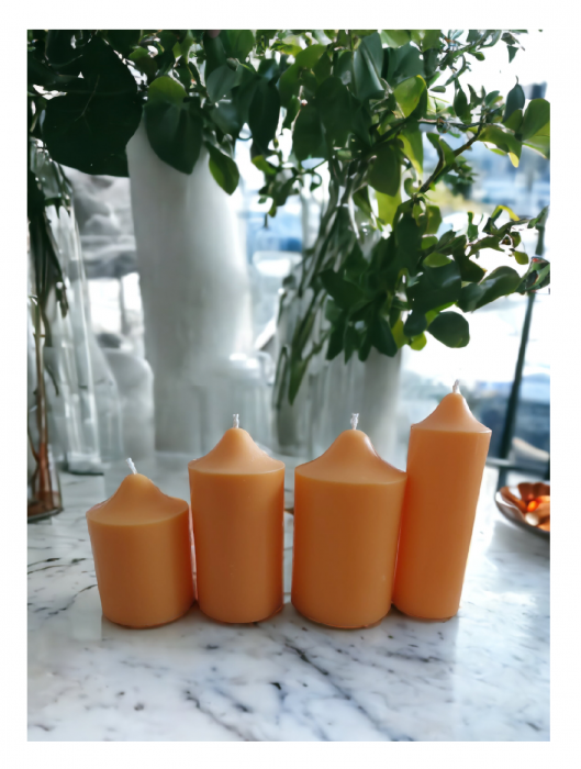 Set lumânări cilindrice asimetrice ORANGE [3]