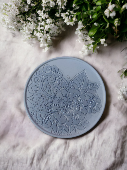 Tavă din ceramică, model Mandala Argintie [4]