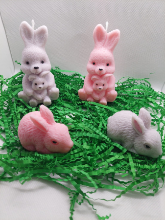 Paște - Lumânare decorativă în formă de iepuraș pentru Paște, "Little Bunny"