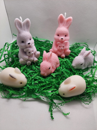 Lumânare decorativă în formă de iepuraș pentru Paște, "Little Bunny" [2]