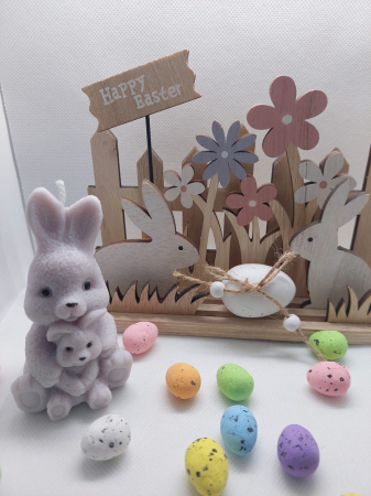 Lumânare decorativă în formă de iepuraș pentru Paște, "Little Bunny" [6]