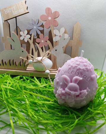 Paște - Lumânare decorativă în formă de ou pentru Paste, "Celebrate", lilac