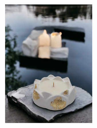 Lumânare parfumată în vas ceramic "Floare de Lotus" [7]