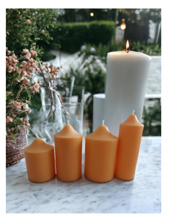 Set lumânări cilindrice asimetrice ORANGE [5]