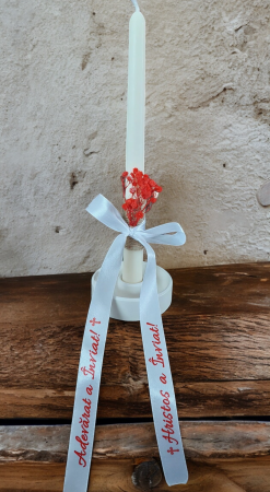 Set PAȘTE - Lumânare parfumată conică tip stâlp și suport ceramic pentru lumânare [3]