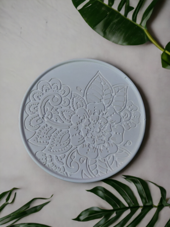 Tavă din ceramică, model Mandala Alba [2]