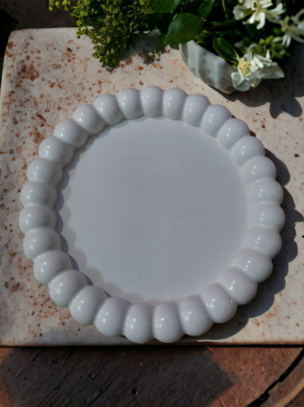Accesorii și decorațiuni - Tavă din ceramică, model Bubble, albă