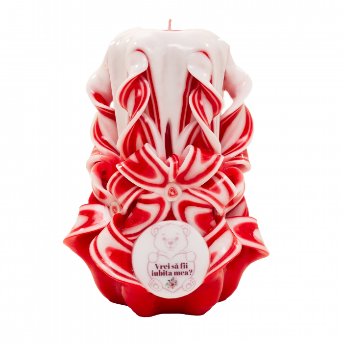 Lumanare personalizata sculptata manual, Myryam PREMIUM - 15 cm [1]