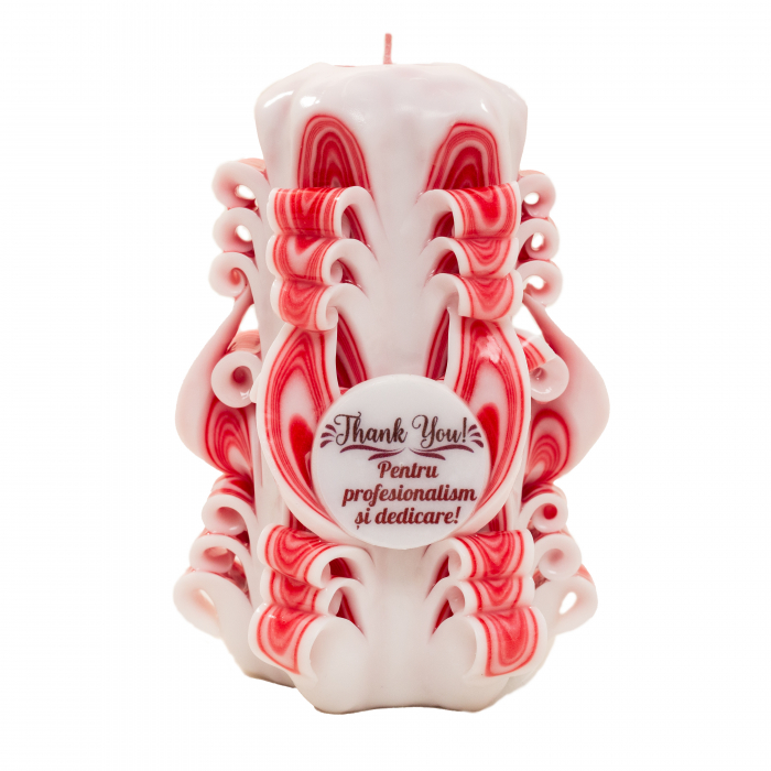 Lumanare personalizata sculptata manual, Thank You PREMIUM - 15 cm [1]