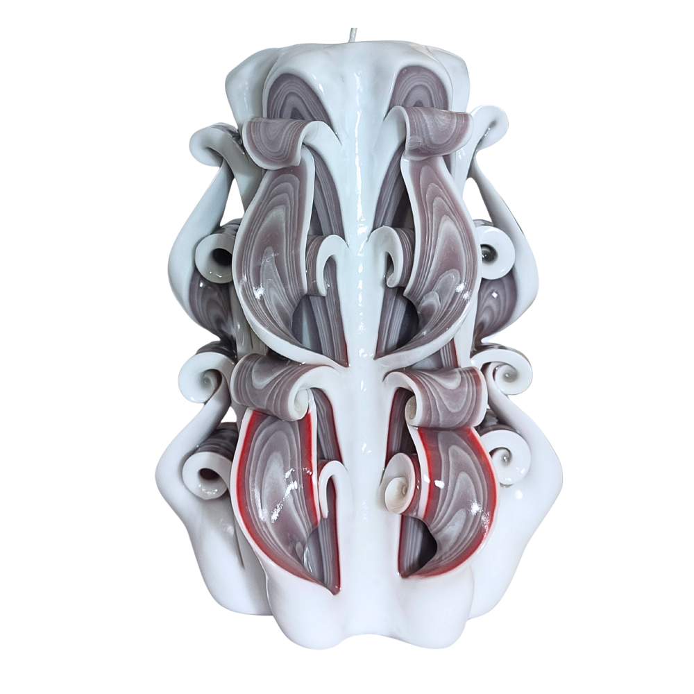 Lumanare sculptata ARCADIA Major, Finisaj Porcelain Fume - Colectia PRESTIGE - PREMIUM [1]