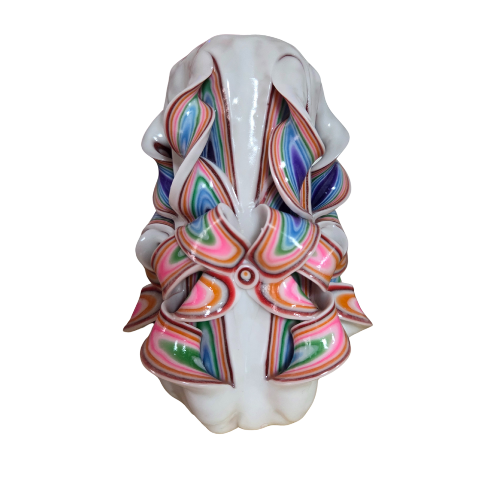 Lumanare sculptata FACET Major, Finisaj Kaleidoscop Artisan - Colectia DECO - PREMIUM [1]