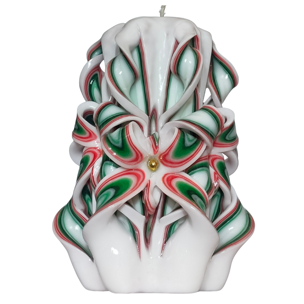 Lumanare sculptata FACET Major, Finisaj Tartan Rubin - Colectia DECO - PREMIUM [2]