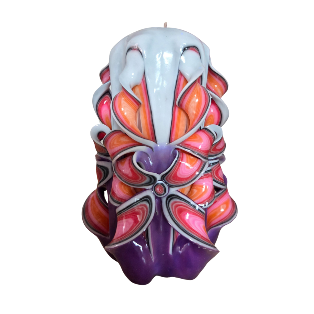 Lumanare sculptata FACET Major, Finisaj Vortex Opulent - Colectia DECO - PREMIUM [1]