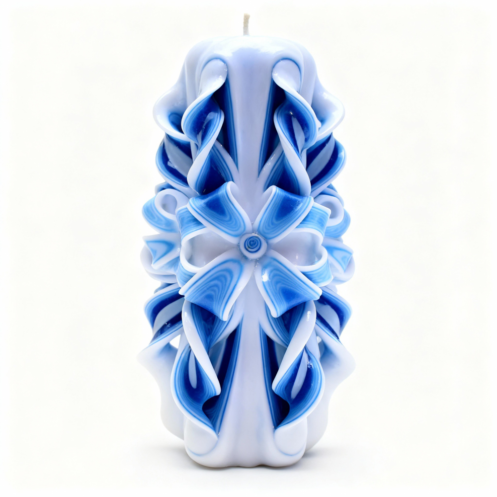 Lumanare sculptata GALA Magnum, Finisaj Sapphire Glaze - Colectia HERITAGE - PREMIUM [1]