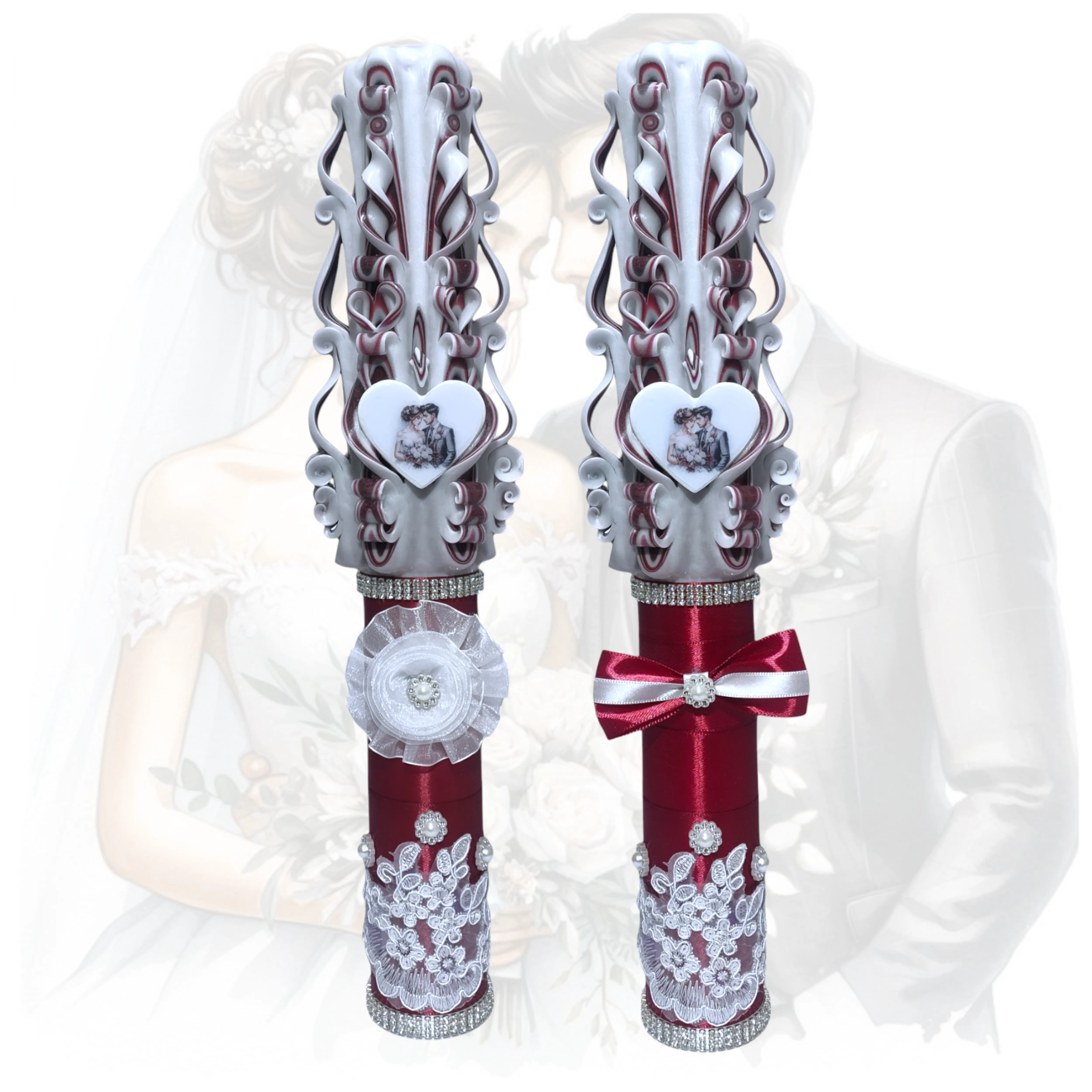 Lumânări Nuntă personalizate lucrate manual KAJOL [1]