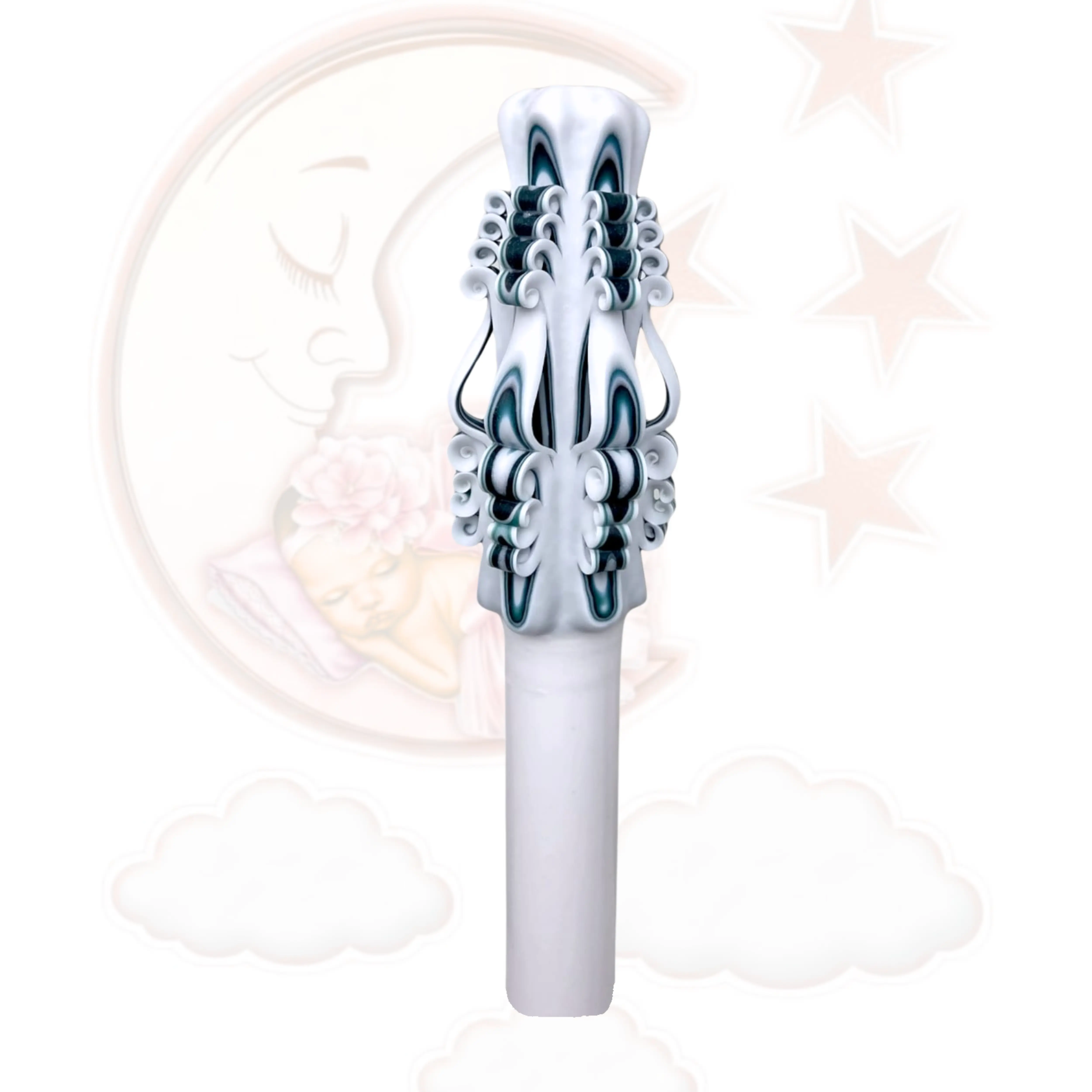 LUMANARI BOTEZ - Lumânare botez lucrată manual NIVARA