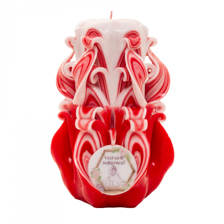 Colectia EMOTIONS - Lumanare personalizata sculptata manual, Adorette PRMIUM - 15 cm