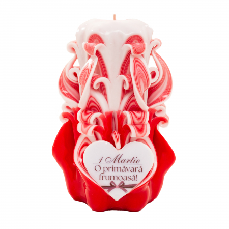 Colectia ECLAT DE MARS - Lumanare personalizata sculptata manual, Sweet Heart PREMIUM - 15 cm