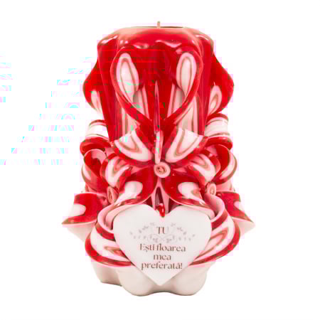 Colectia EMOTIONS - Lumanare personalizata sculptata manual, Tendre PREMIUM - 15 cm