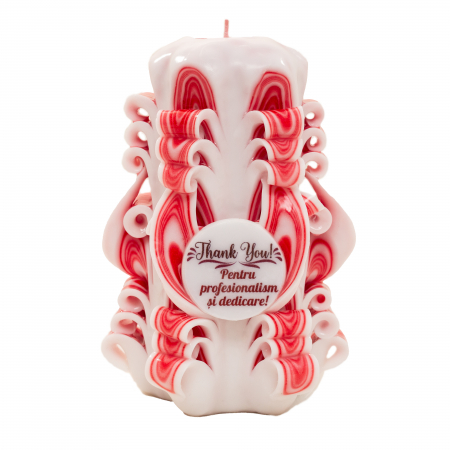 Colectia EMOTIONS - Lumanare personalizata sculptata manual, Thank You PREMIUM - 15 cm