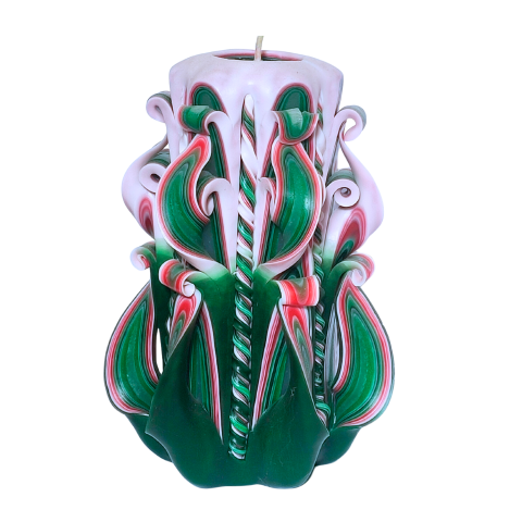 Colectia PRESTIGE - Lumanare sculptata ARCADIA Major, Finisaj Celebration Rouge - Colectia PRESTIGE - PREMIUM