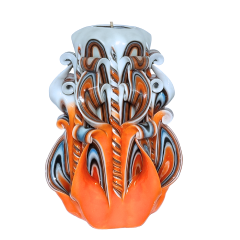 Colectia PRESTIGE - Lumanare sculptata ARCADIA Major, Finisaj Chihimbar Glorios - Colectia PRESTIGE - PREMIUM