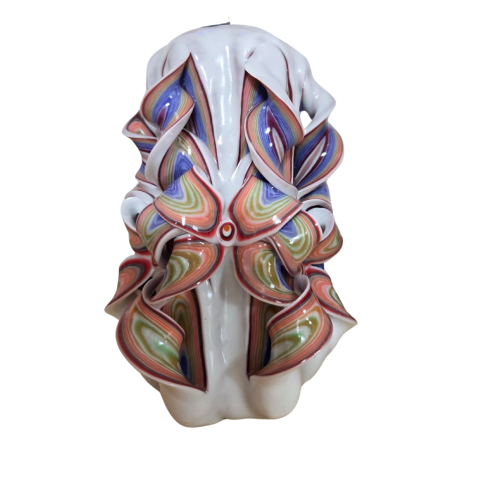 Colectia DECO - Lumanare sculptata FACET Major, Finisaj Arcu Bianco - Colectia DECO - PREMIUM