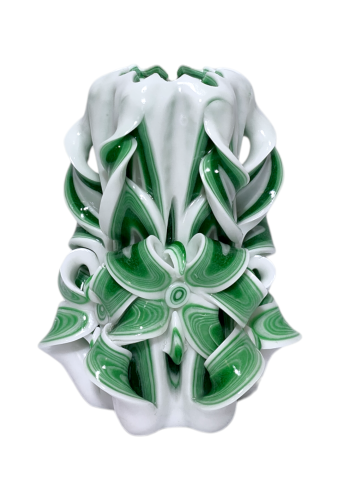 Colectia DECO - Lumanare sculptata FACET Major, Finisaj Marmora Veridan - Colectia DECO - PREMIUM