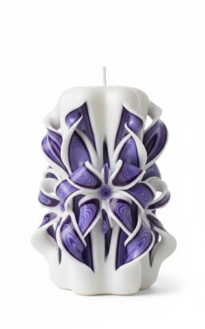 Lumanare sculptata FACET Major, Finisaj Royal Orchid - Colectia DECO - PREMIUM [1]