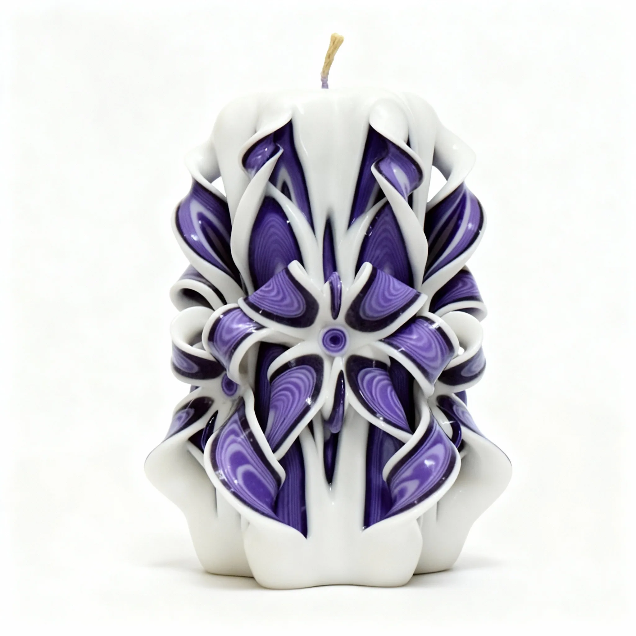 Colectia DECO - Lumanare sculptata FACET Major, Finisaj Royal Orchid - Colectia DECO - PREMIUM