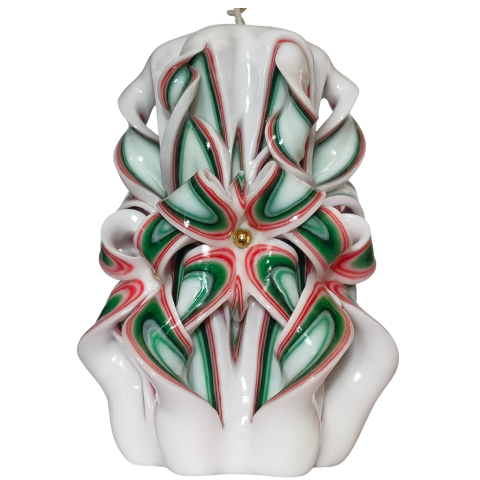 Colectia DECO - Lumanare sculptata FACET Major, Finisaj Tartan Rubin - Colectia DECO - PREMIUM