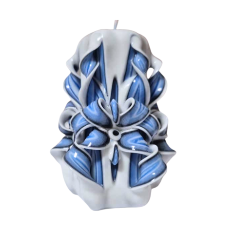 MARTURII NUNTA/BOTEZ - Lumanare sculptata FACET Minor, Finisaj Lapis Architect - Colectia DECO - PREMIUM