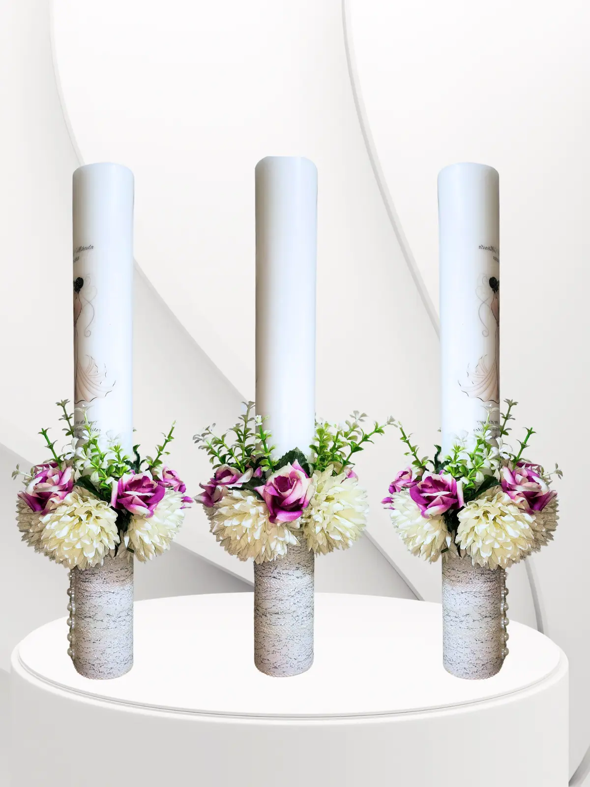 Lumânări Nuntă elegante lucrate manual DALIA [1]